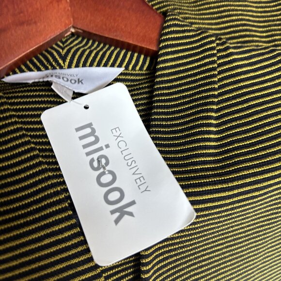 Exclusively Misook Womens Button Up Career Sweater Jacket Striped Green Size XS - Picture 2 of 9